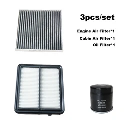 3pcs Filter Set For NISSAN KICKS P15 1.5L 2017 2018 2019 2020 2021 AC Cabin Engine Air Oil Filter Kit Car Accessories 165465RF0A