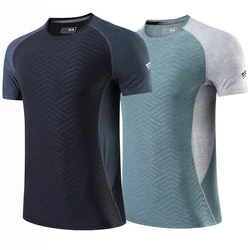 2022 New brand Clothing fitness Running t shirt men O-neck t-shirt spandex bodybuilding Sport shirts tops gym men t shirt