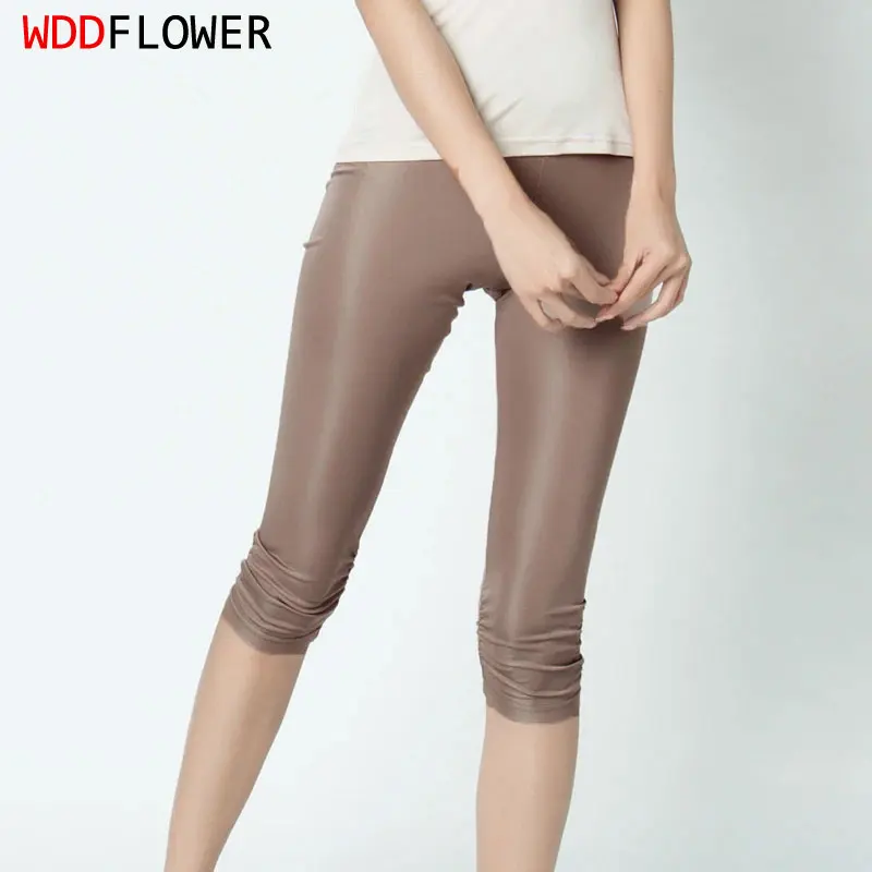 Celana Dalam Wanita Legging Potong Celana Capri Elastis Viscose 50% Sutra 50% M-3XL XS364