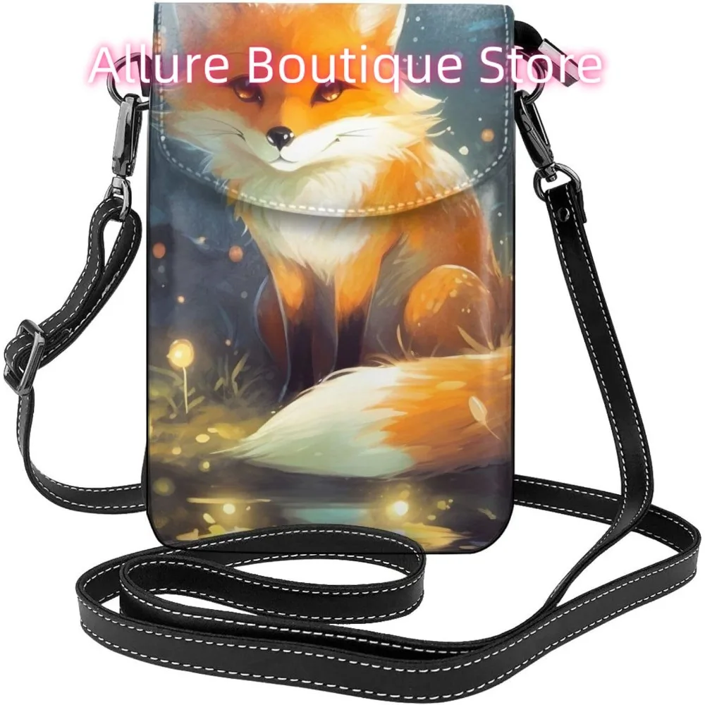 

Женская сумка через плечо с забавной лисой из искусственной кожи, маленькая дорожная сумка для мобильного телефона, легкий мини-кошелек для телефона, кошелек с крестом