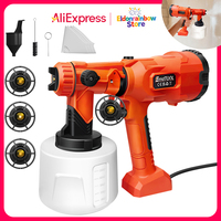 600W Electric Paint Sprayer Gun Home & Furniture Painting Tool with Adjustable Settings & 4 Nozzles