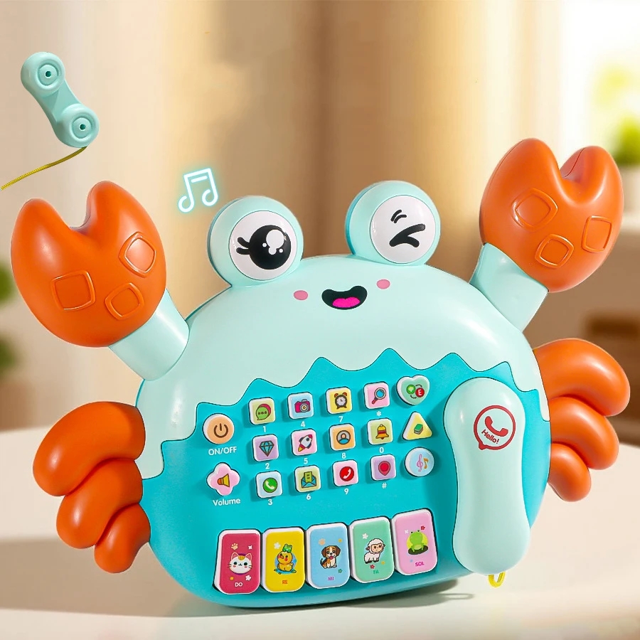 Maszyna Edukacyjna Krab Opowiadający Historie Telefon Symulacyjny dla Dzieci Wielofunkcyjna Zabawka Muzyczna do Wczesnej Nauki Prezent Urodzinowy