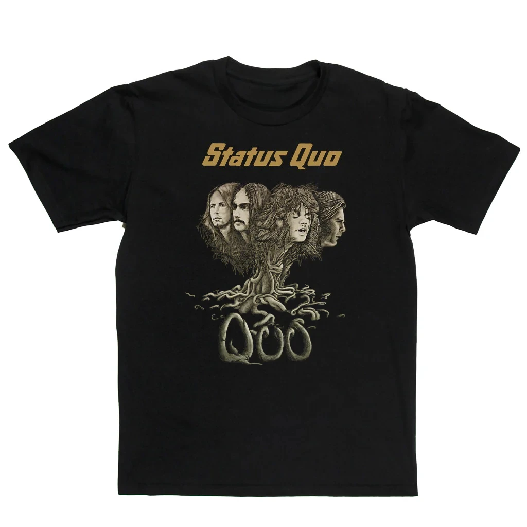 

Status Quo Quo Album Trendy Clothing Pattern Printing Summer Luxury Brand Cotton Men's and Women's T-Shirts Short Sleeves
