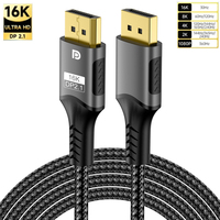 16K Displayport Cabl2.1 Parameters16K@30Hz 8K@60Hz 4K@120Hz Display Port 2.1 Cable Support 40Gbps HDR10 HDCP for Laptop TV Xbox