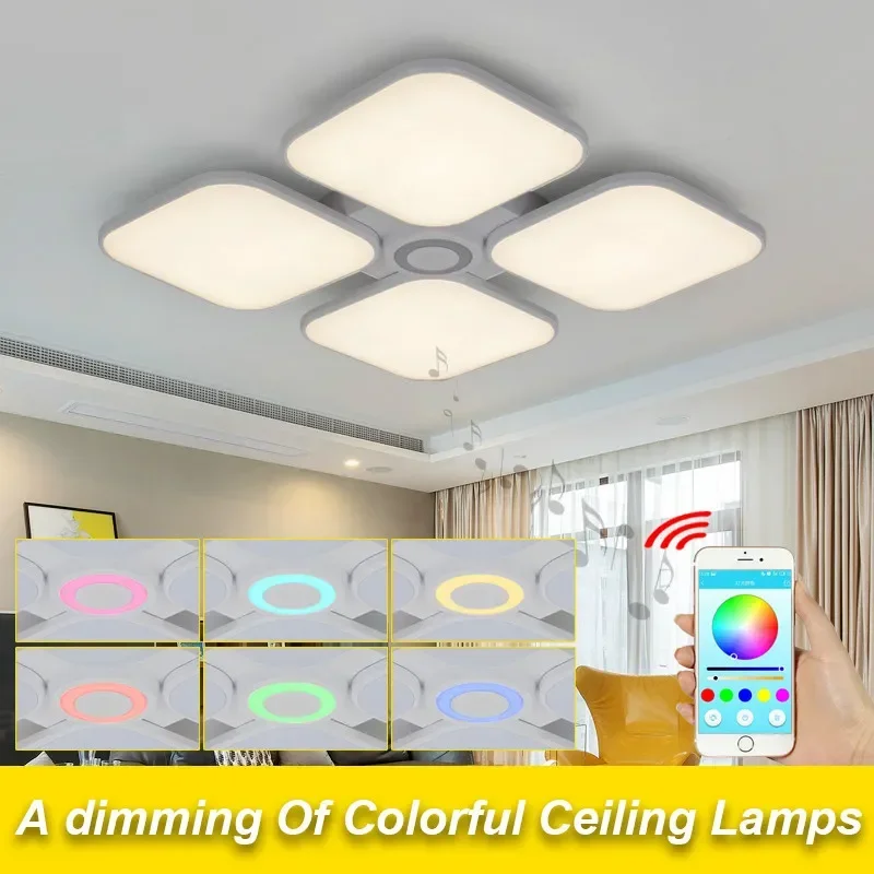 Celing Lights Cold White +Warm White luminaria  Music Light Intelligent APP Control Lampshade/Modern Ceiling Light