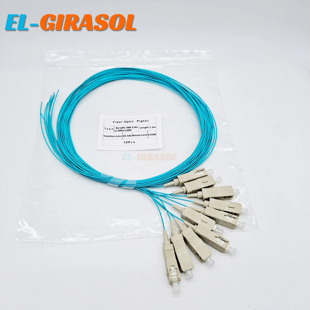 

SC UPC Multimode OM3 50/125 Fiber Optica Pigtail 10/20pcs 0.9mm LSZH 1.5m Free Shipping