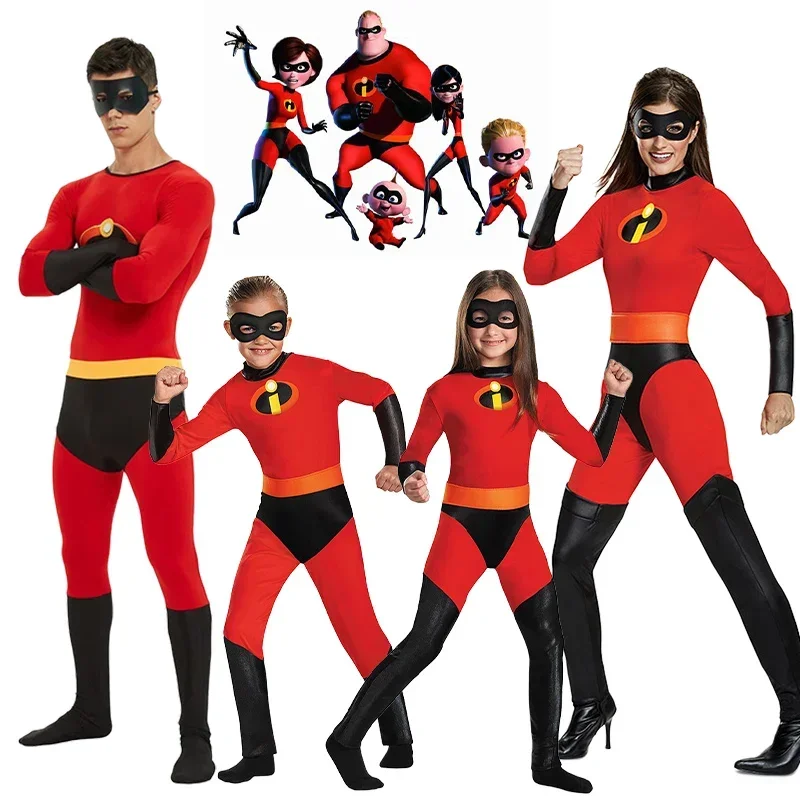 

The Incredibles Costume Jack Parr Cosplay Jumpsuit Incredibles Bob Parr Cosplay Adult Kid Bodysuit Mask Suit Halloween Costume