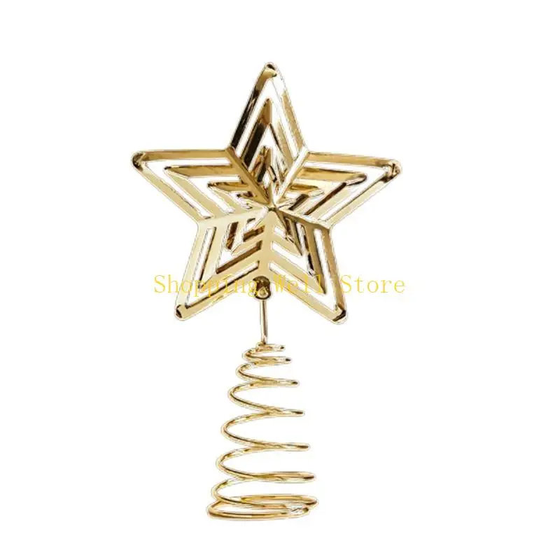 Árvore Festive Festive Iron KX4B Toppers estrela pontiaguda Ornamento adição perfeito para atmosferas