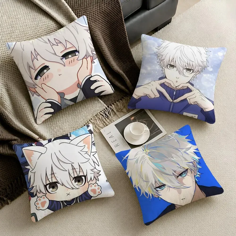 Anime Seishiro Nagi Blue Lock Cushion Cover  Throw Pillow Soft Short Plush Cozy Durable Colorfast Sofa Bedroom Home Decor Gift