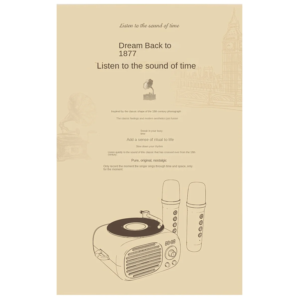 

Efficient Old Fashioned Vintage A Small Bluetooth Speakers With Clock A