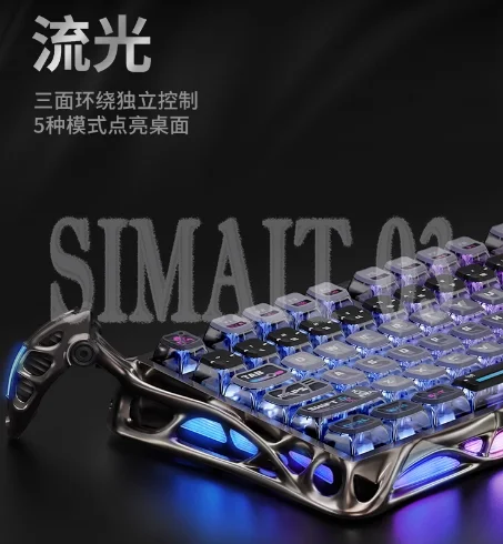 لوحة مفاتيح ميكانيكية لاسلكية GravaStar K1 Pro 75% - 79 مفتاحًا بإضاءة خلفية RGB مع مفاتيح خطية #3