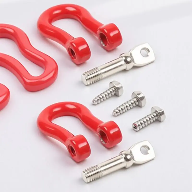 

-Shaped Alloy Tow Hook For Car Truck Front Tow Hook Durable Racing Style Decorative Red Stylish Exterior