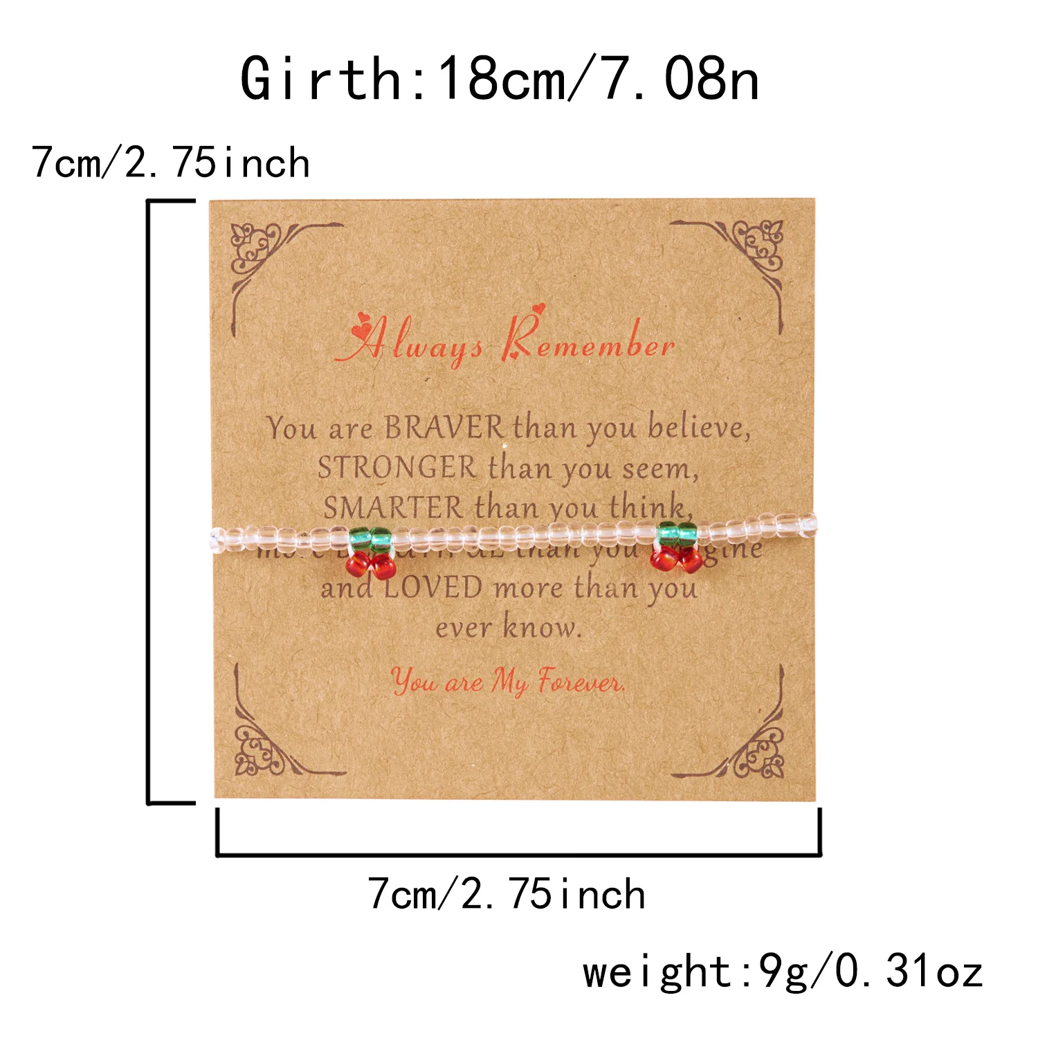 الصيف الحلو الكرز الأحمر أساور للنساء أزياء لطيف الفواكه زهرة الأرز الخرز سلسلة سوار الفتيات الصيف حزب مجوهرات هدية #6