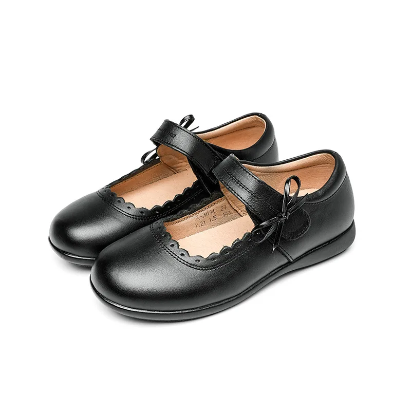 School Black genuine Leather Shoes Kids Girls Princess Performance Shoes Autumn Children's Student Dance Shoes Chaussure Fille