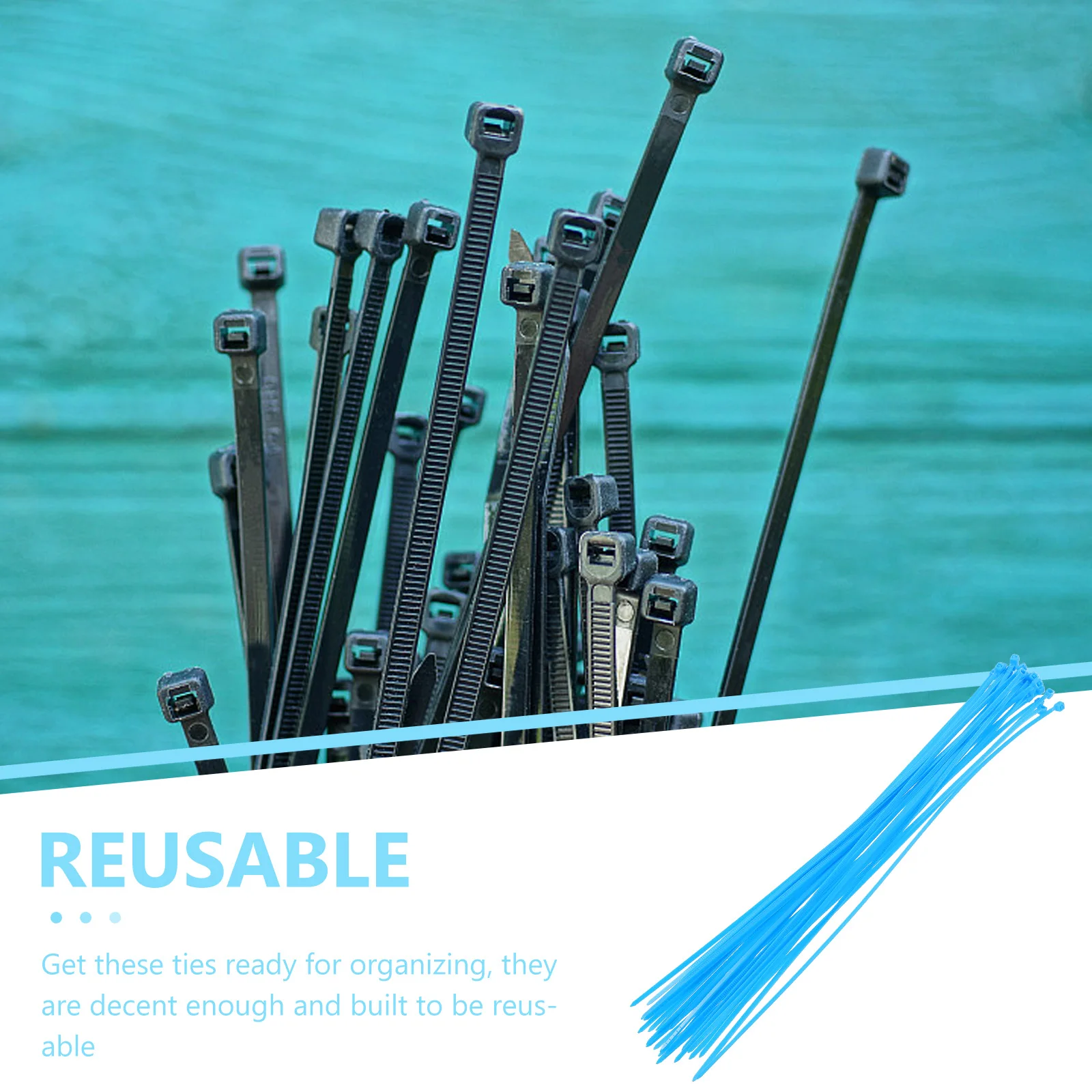 

250pcs Self-Locking Cable Ties Reusable Wire Organizer Strong Durable Smooth Cord Management for Home Office Travel Food