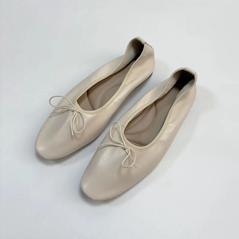 Plus Size 43 Modische Weiche Slip-On Schuhe für Damen, Lässige Ballerinas mit Schleifenknoten, Damen Tanzschuhe, Neu – Detail 11
