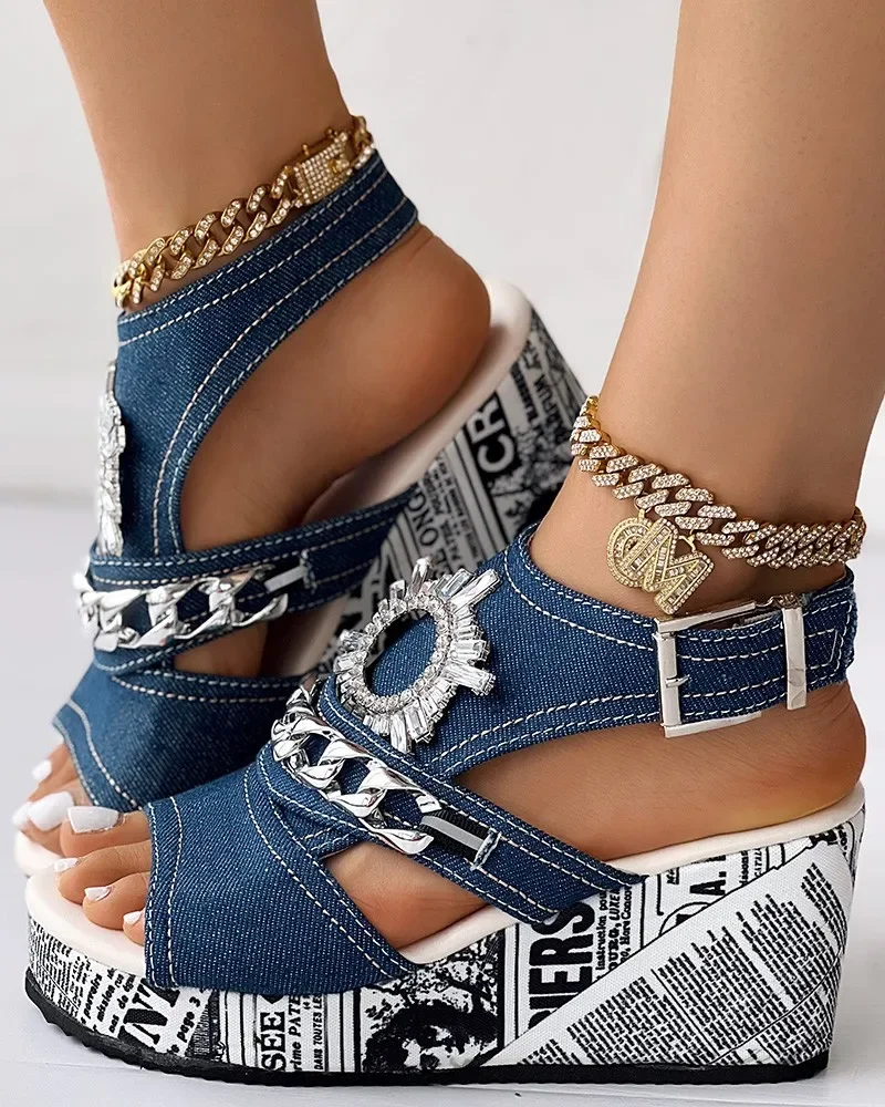 

Sandals Women Summer Peep Toe Wedges Heeled Platform Shoes Casual Ladies Outdoor Slippers Beach Shoes Fashion Slides Sandalias