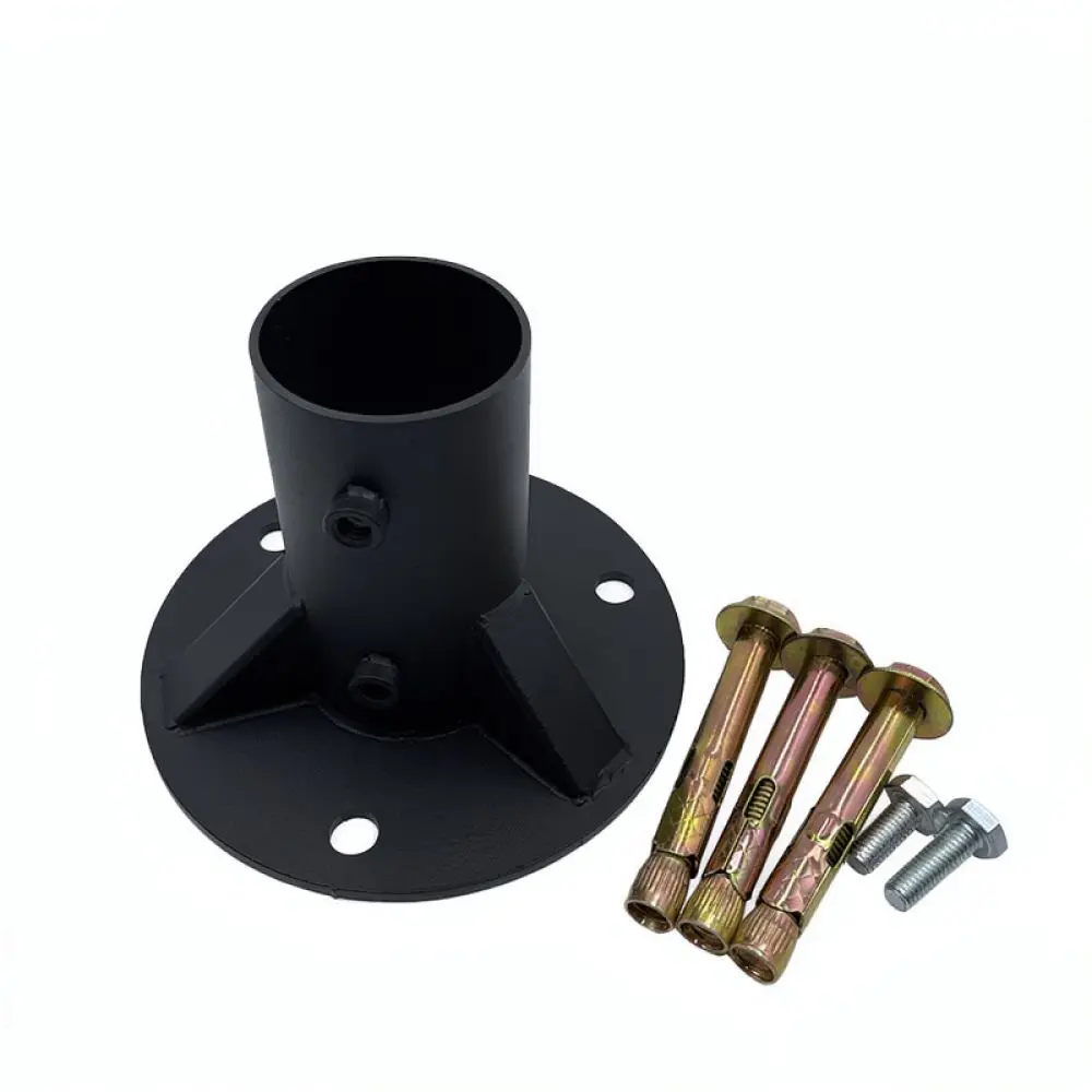 Durable Metal Flange Base Support For Round Pipe Mount Heavy Duty Steel Bracket For Railing Fence Installation