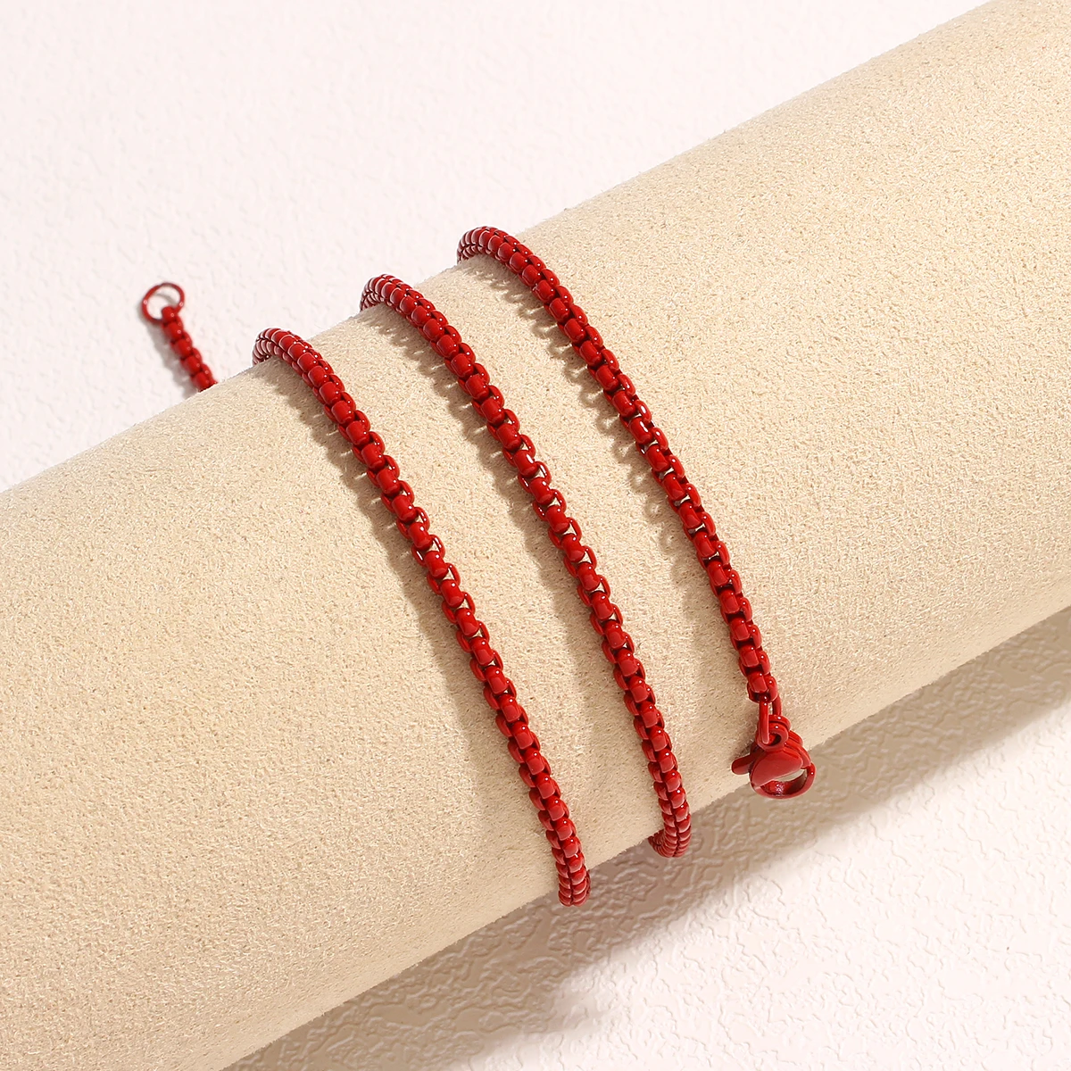 Edelstahl Boho Candy Farbe Halskette Kette DIY Basic Frauen Mädchen 3mm Halsband Link Grün/Rosa Box Ketten schmuck Zubehör – Detail 14