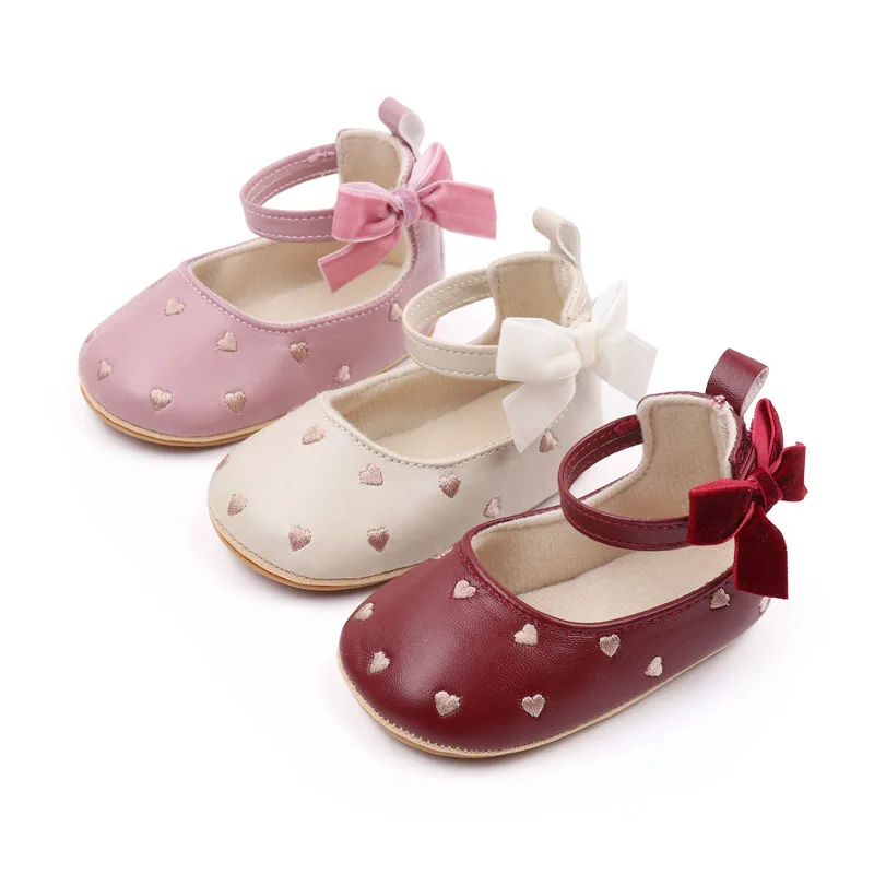 

Baby Girl Shoes Cute Bowknot High Quality PU and TPR Sole Anti-slip Toddler Newborn 0-9-18 Months Kids Sandal First Walkers
