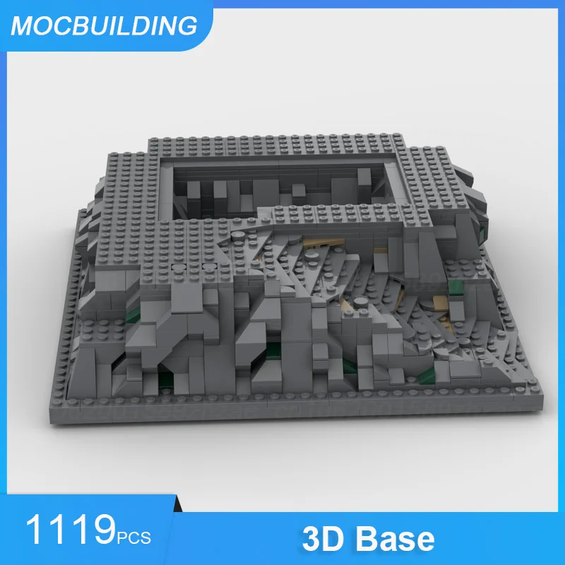 MOC Building Blocks Modular Rock 3D Base & Baseplate with River Model DIY Assemble Brick Display Children Toys Xmas Kids Gifts