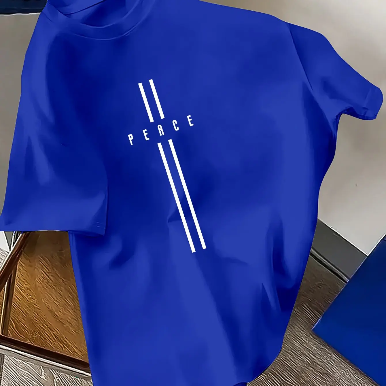 

Blue Color Peace Graphic Print Mens Luxury Brand Tshirt Cotton Oversize Short Sleeve Summer Unisex Men Women Top Streetwear Tee