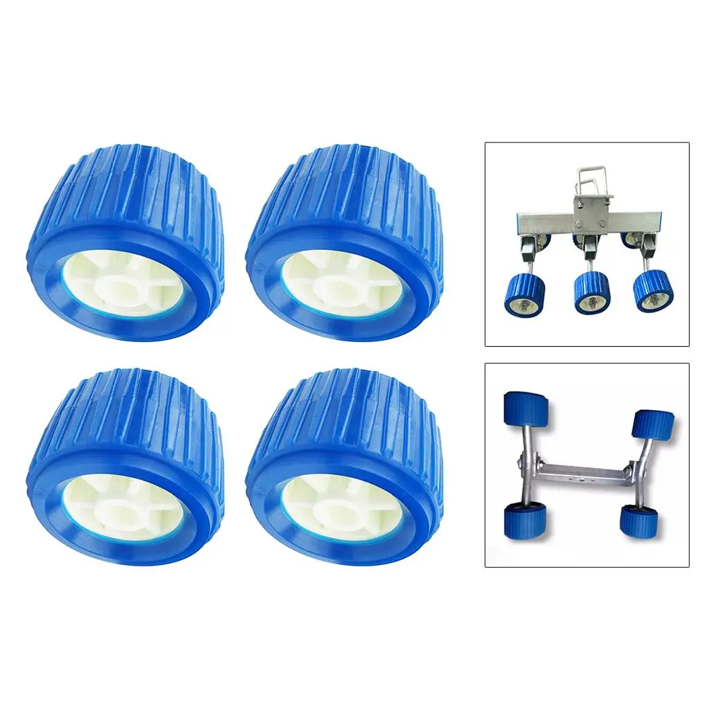 4PCS Boat Trailer Roller Marine Inflatable Ribbed Wobble Roller Kit New