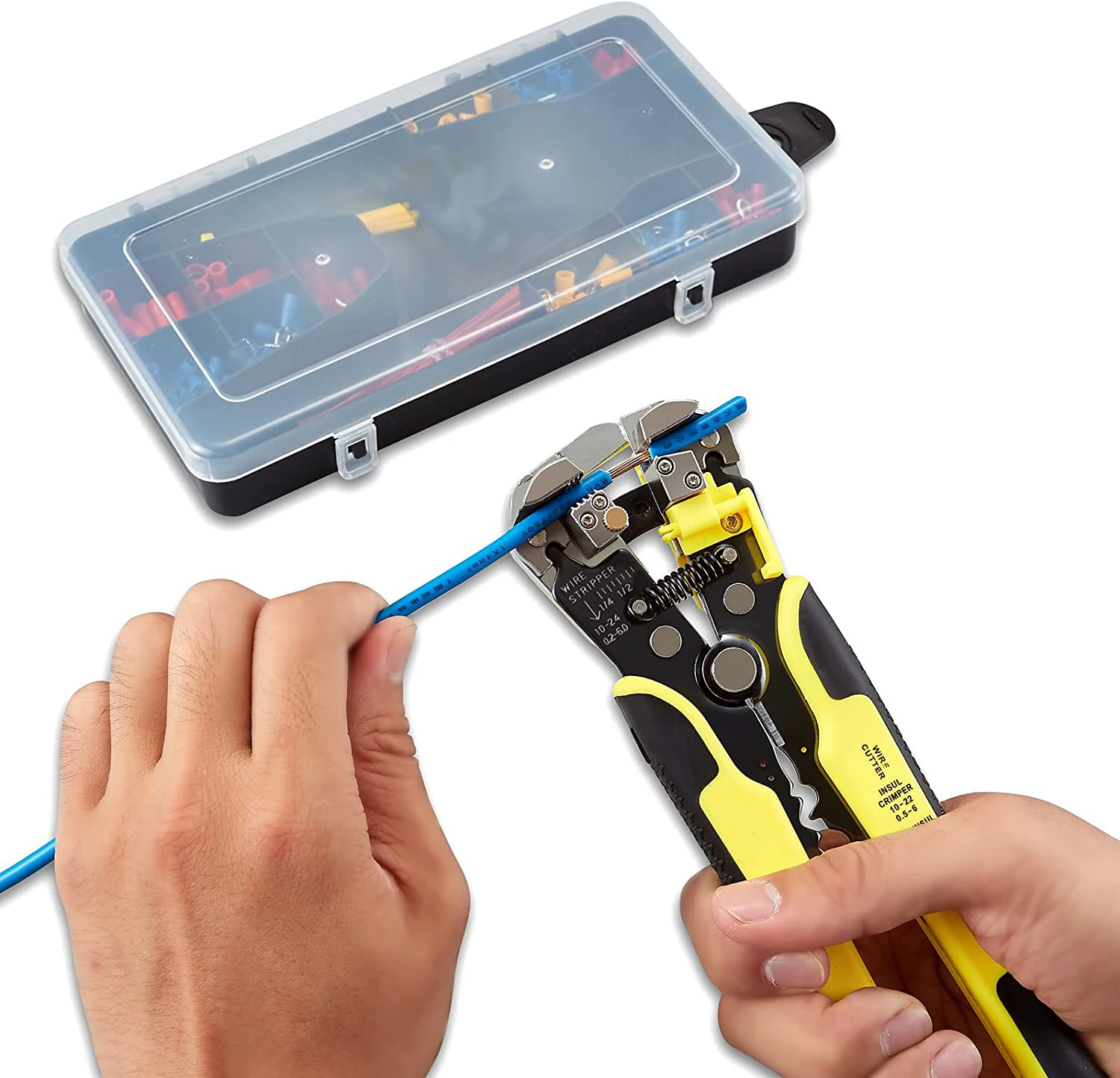 Professional Multi-functional Automatic Ratchet Crimp Pliers Tool Set 230Pcs Wire Stripper Kit Connector Electrical Terminal