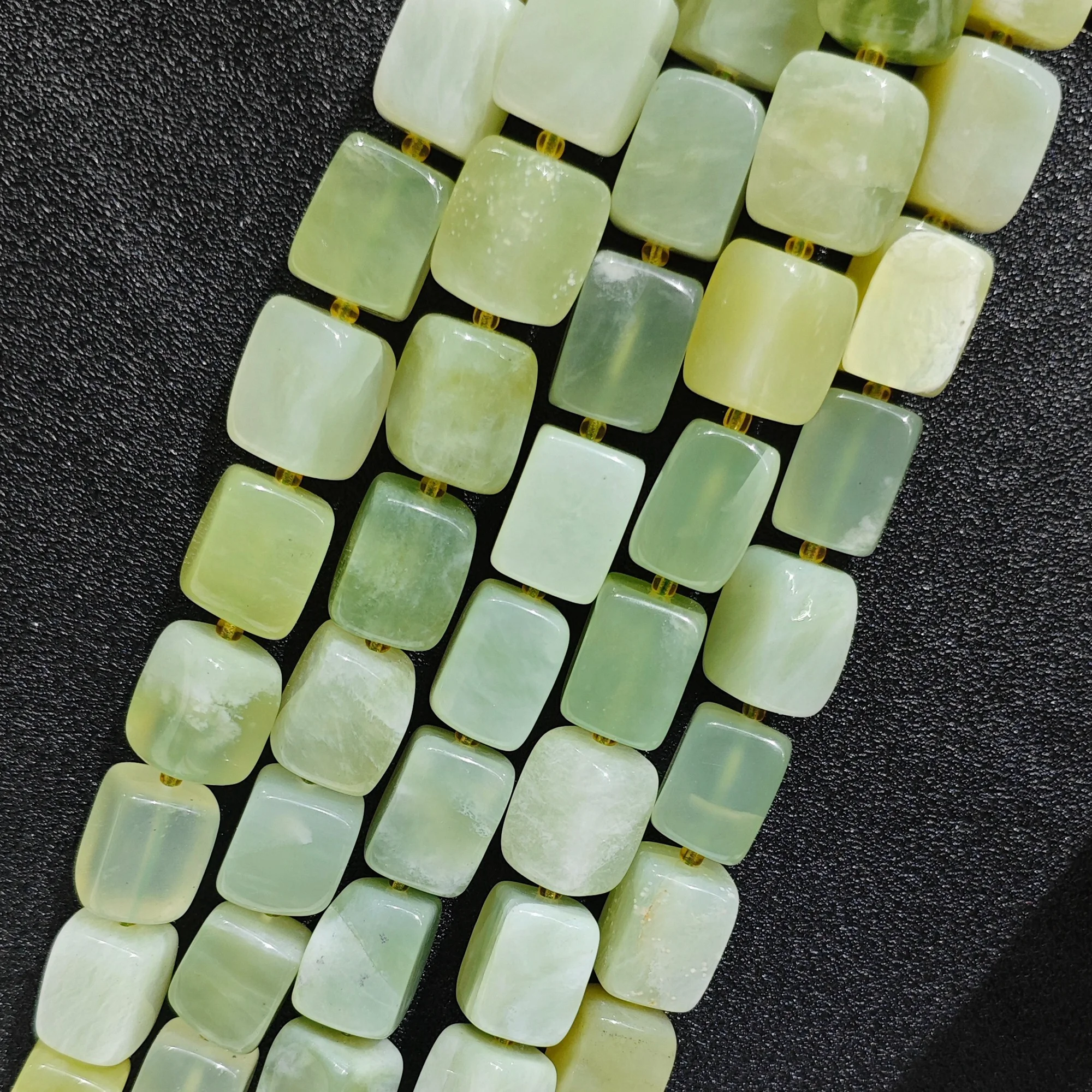 Pale Green Serpentine Jade Loose Beads Soft Translucent Gemstone Irregular Faceted Strand DIY Bracelet Necklace Craft Supply