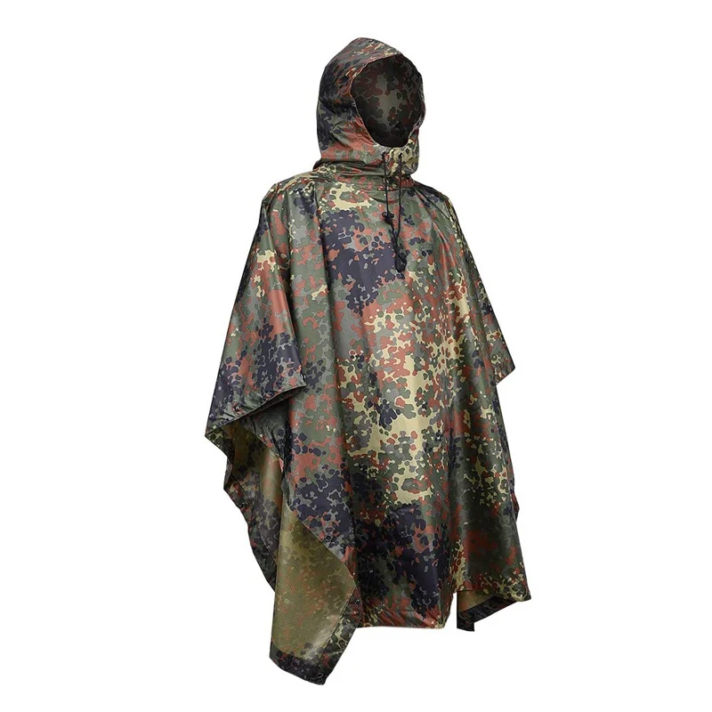 Breathable Camouflage Poncho Shade Canopy Raincoat, Birdwatching, Fishing, Hiking, Hunting Ghillie Suit, Rain Gear, Sun Shelter