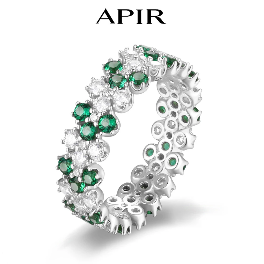 

APIR VVS1 Кольцо с муассанитом, унисекс, лабораторные изумруды, стерлинговое серебро 925 пробы, свадебные украшения, подарок на годовщину, кольцо на заказ, оптовая продажа