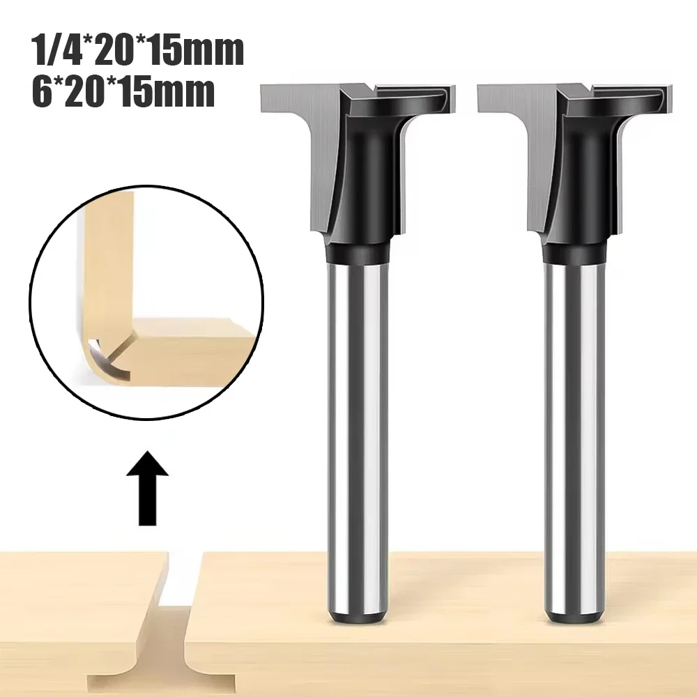 

1pc 6mm 1/4 Shank Carbon Crystal Plate Arc Bending Router Bit T-half Round Flat Slotted Angle Cutter Woodworking Tools Wood Wnmu