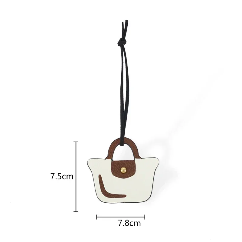 Cute Small Bag of Cowhide Pendant Cute Mini Bags Pendant for Longchamp Mini Bag Accessories Genuine Leather keychain Pendants