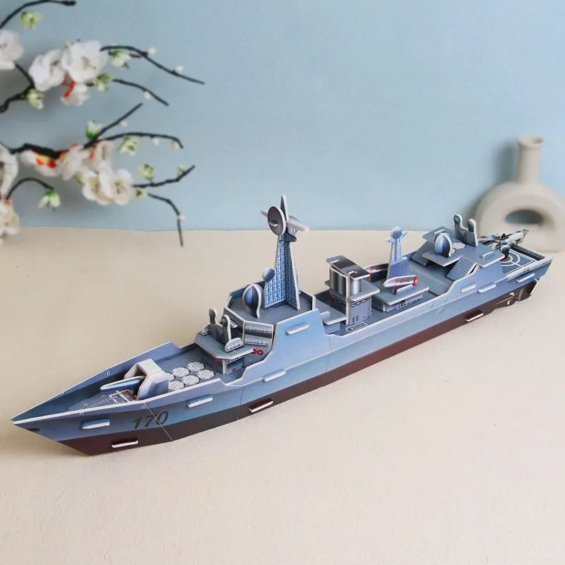 3D Paper Puzzle DIY Aircraft Carrier Puzzlels Children's Model Manual Early Education Puzzle Montessori Play Game Toys