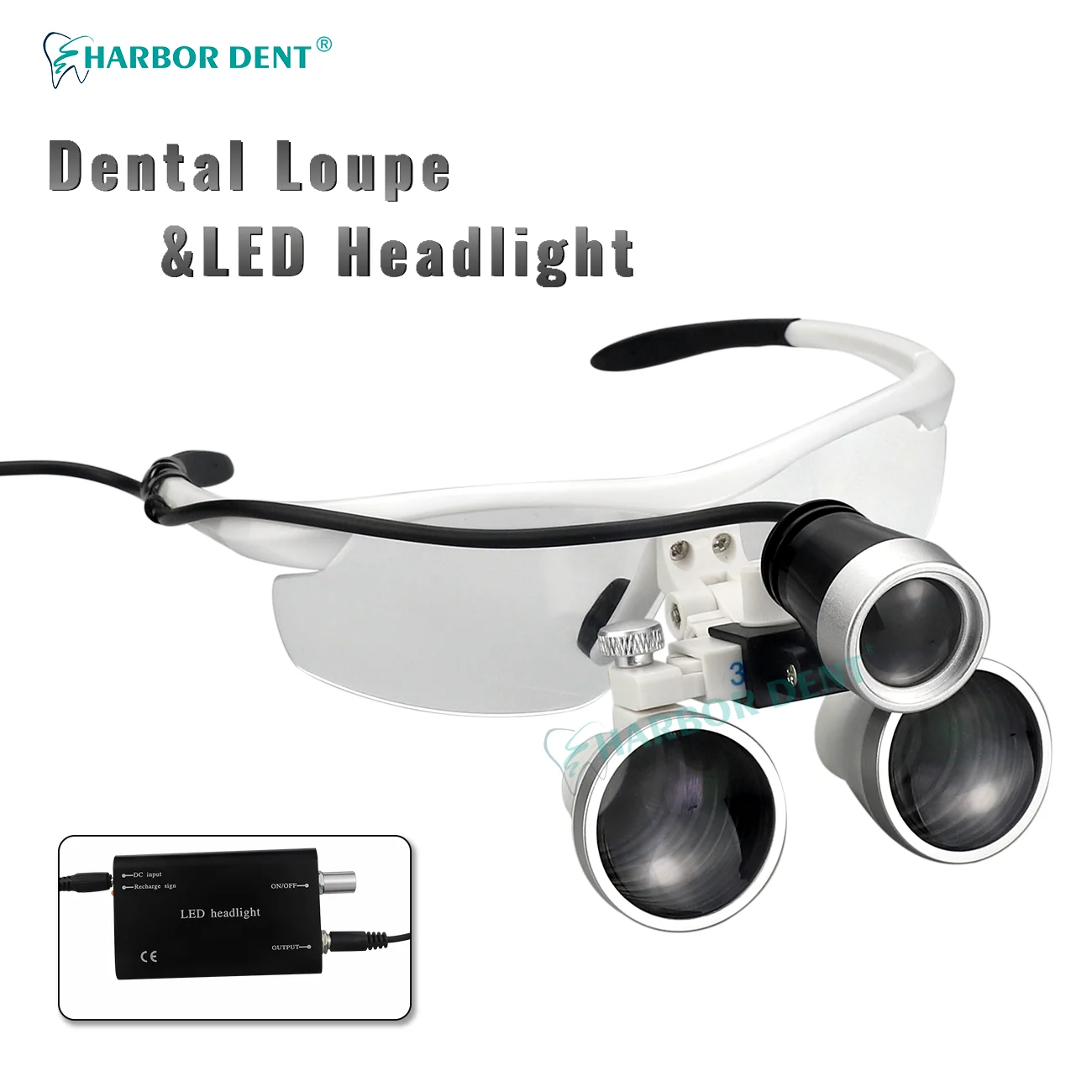 Dental Loupes Dental Magnifier  Dental Lab Medical Loupes Magnification Binocular 2.5/3.5x 420 Headlight Headlamp With Metal Box