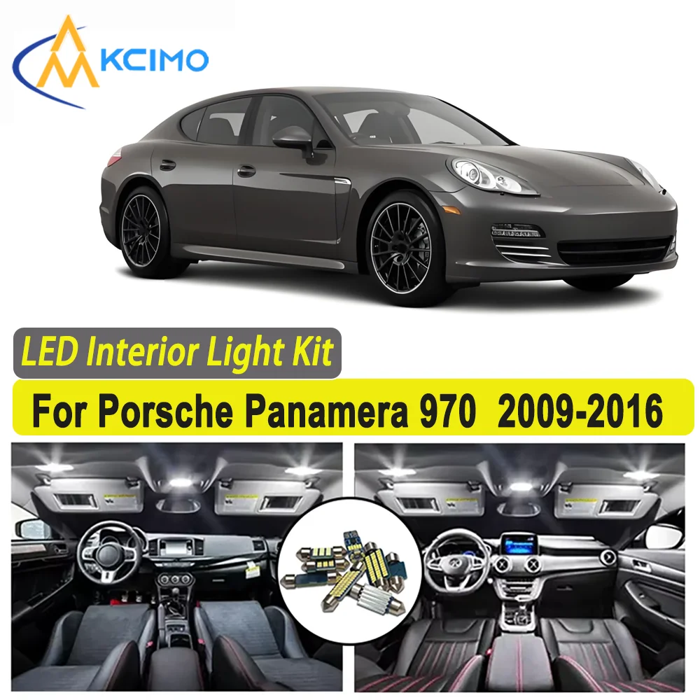

Kcimo LED For Porsche Panamera 970 2009 2010 2011 2012 2013 2014 2015 2016 Premium Bright LED Interior Dome Map Trunk Light Kit