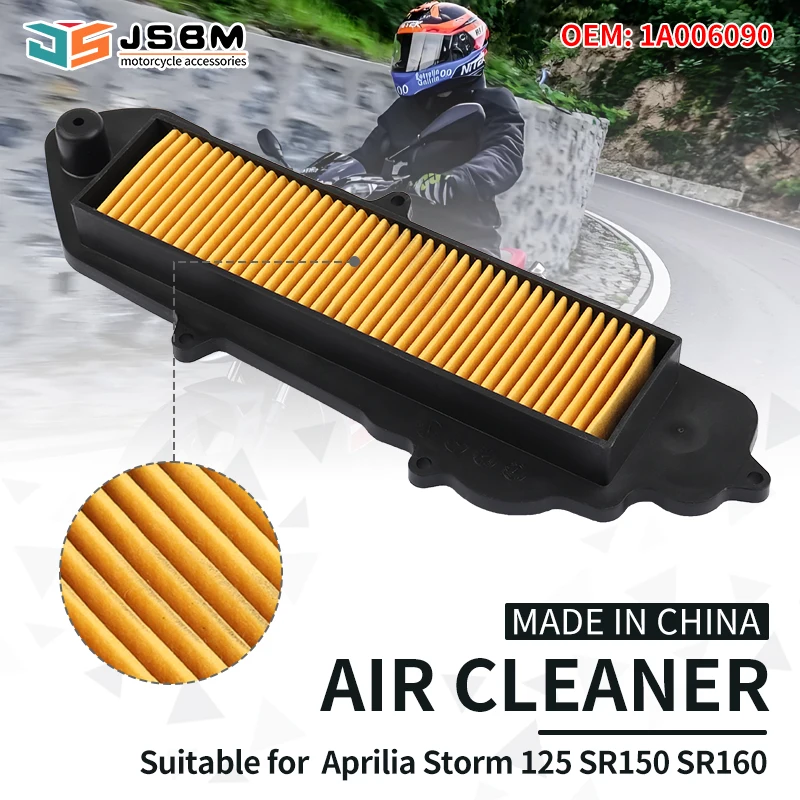 

JSBM Motobike Scooter Engine Replacement Parts Air Filter For Aprilia SR150 SR160 SR 150 160 Storm 125 1A006090 Intake Cleaner