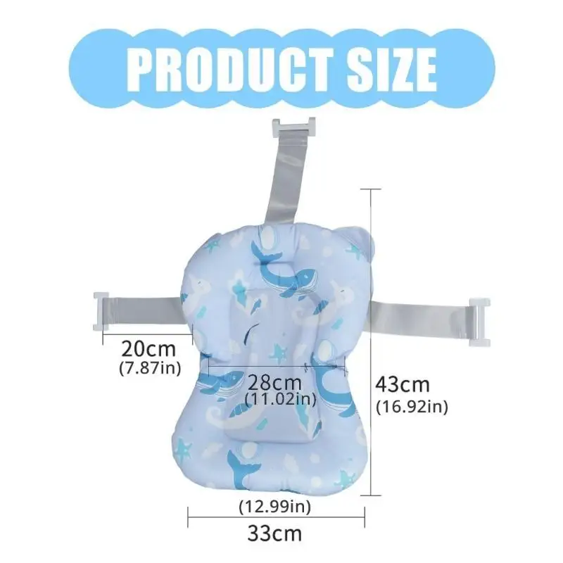 U13F حصيرة حمام الرضع حديثي الولادة وسادة الاستحمام تصميم مريح وسادة دش لتجربة حمام آمنة ومريحة