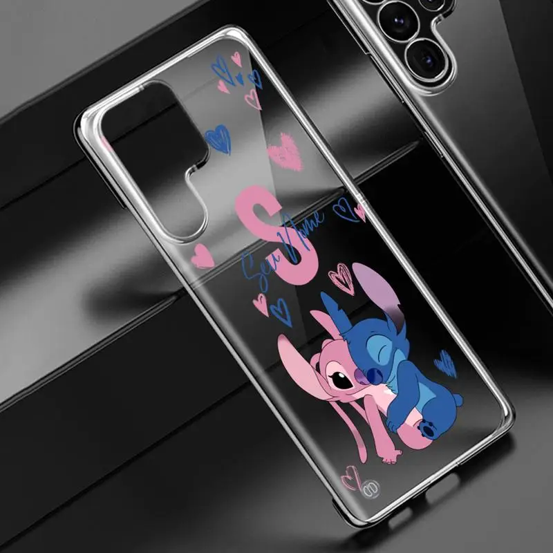 Disney Stitch Angie Cool Art phone case for Samsung Galaxy S24 s23 Ultra FE cases s20 s21plus s22 borderless cooling clear funda