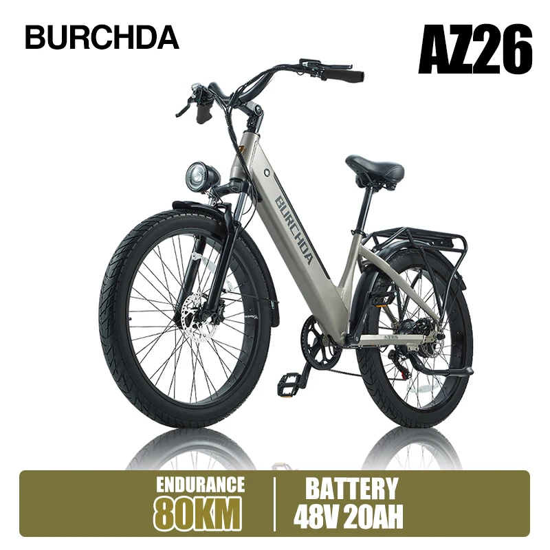 BURCHDA AZ26 Elektrische Fiets 26 Inch 3.0 Fatbike 48V20AH Lithium Batterij Stads Elektrische Fiets Voor Volwassenen
