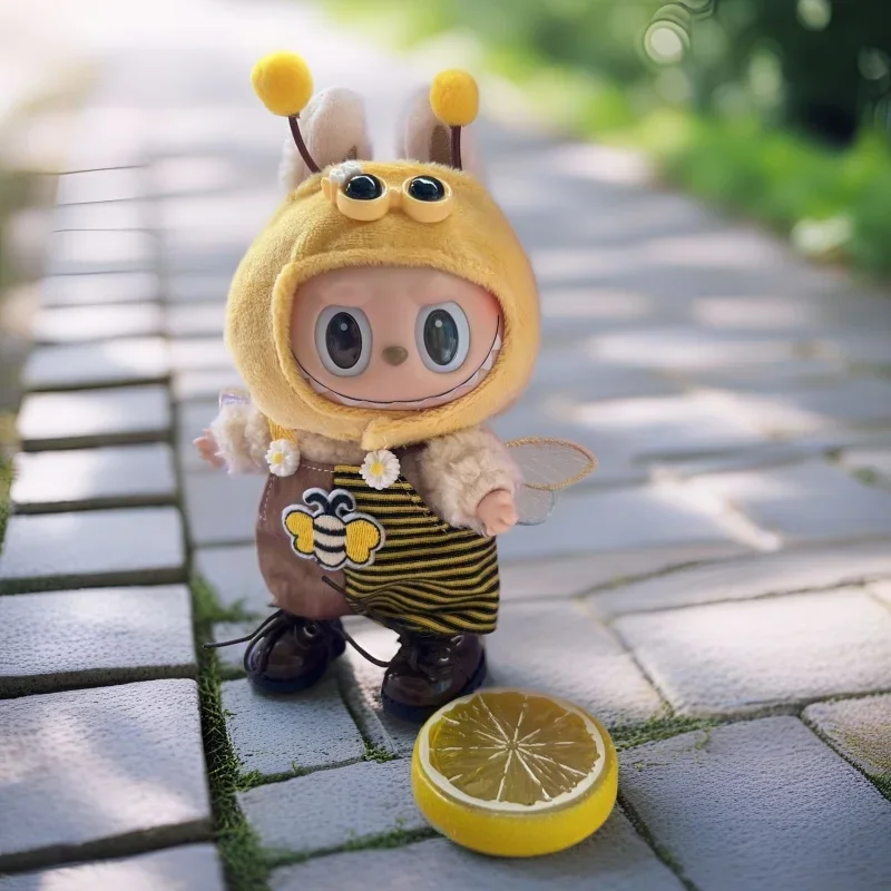 

Mini Plush Doll Clothes For 15-17CM Labubu Plush Doll Bee Set Clothing Fans Gift