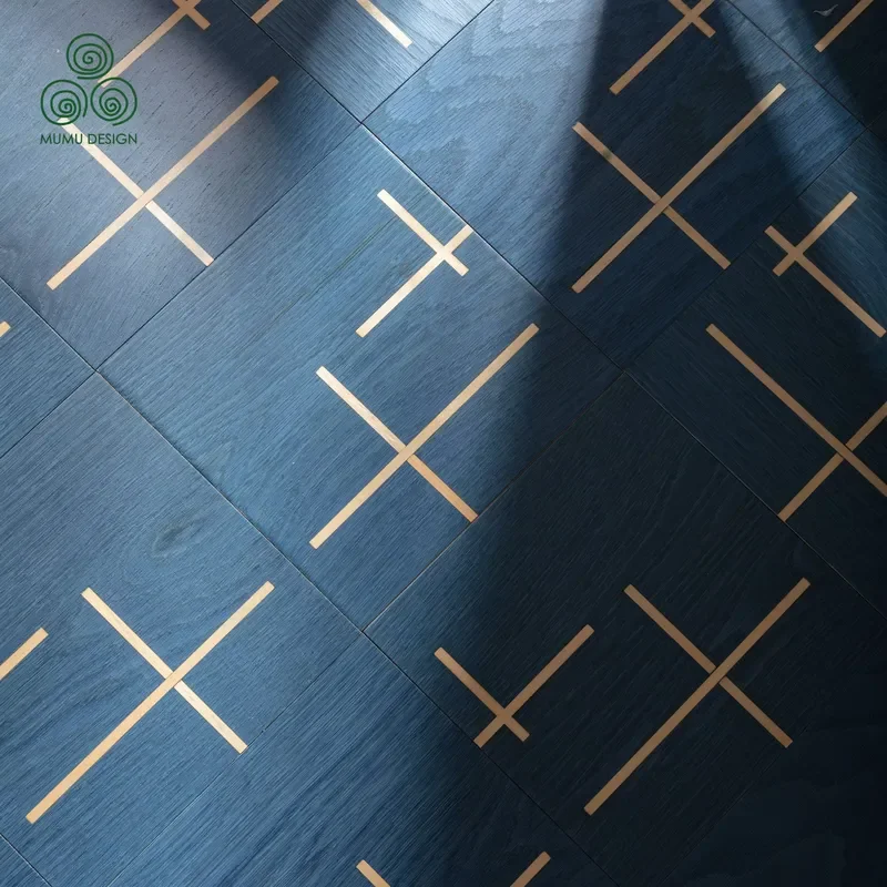 MUMU Rustic Oak Lamber Customized Parquet Dubai Style Interlocking High Gloss Wood Floor