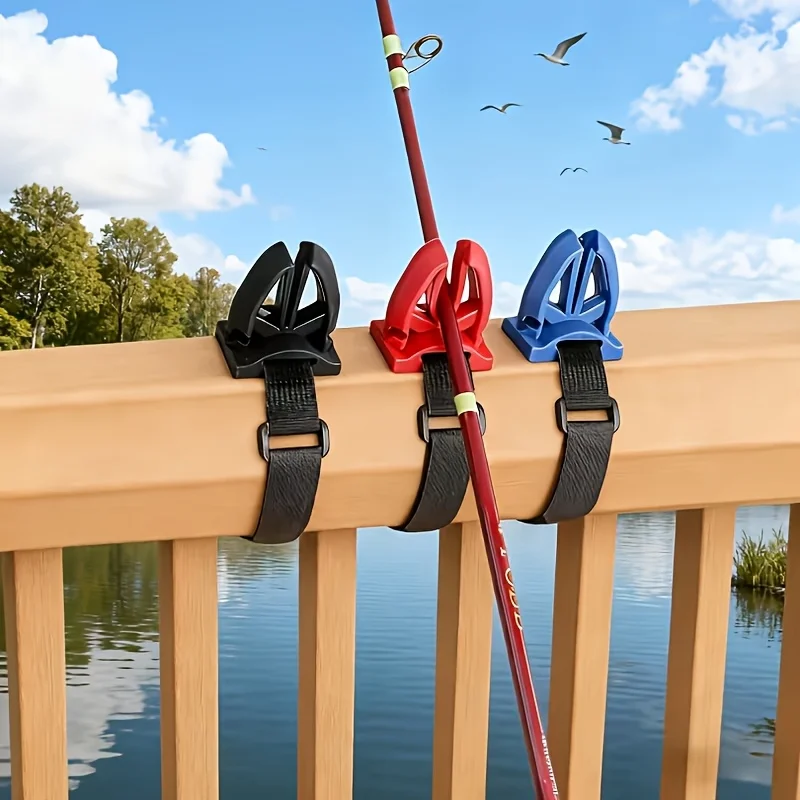 Fishing Rod Bracket, Equipped with Adjustable Straps, Made of ABS Material, Designed for Portability