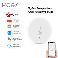 MOES Tuya ZigBee Temperature And Humidity Sensor Smart Home Security Compatible Battery Powered with Smart Life App Alexa
