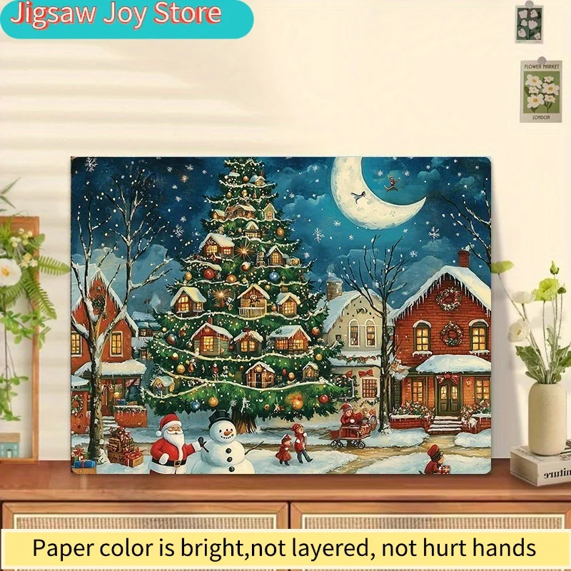 1 Box  Mini Paper Puzzles for Adults: "Christmas Float Parade Street Scene" or for party Games & Activities for Family & Frien