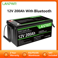 LANPWR 12V 200Ah LiFePO4 Battery 2560Wh Max. Load Power Lifetime 4000+ Cycles RV Camping Trolling Motor Power Solar Power