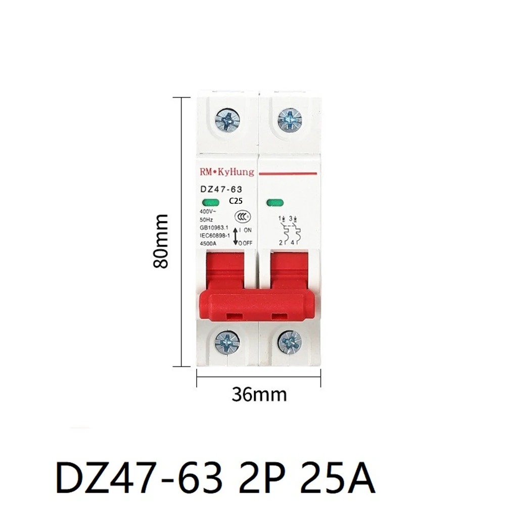 Circuit Breaker Efficient and Reliable 2 Pole 10A Circuit Breaker with 10000A Breaking Capacity for Electrical Equipment