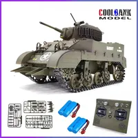 COOLBANK RC Tank 1/16 Scale 2.4ghz U.S. M5A1 Stuart Light Tank Model, Remote Control Tanks with Sound and Light  for Boys Adults