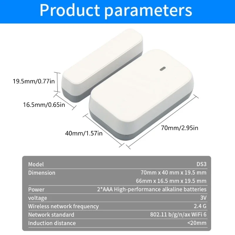Adjustable Wireless Discreet Entry Detector Suitable For Door Window Home Security Alarm Real Time Open Alerts F19E