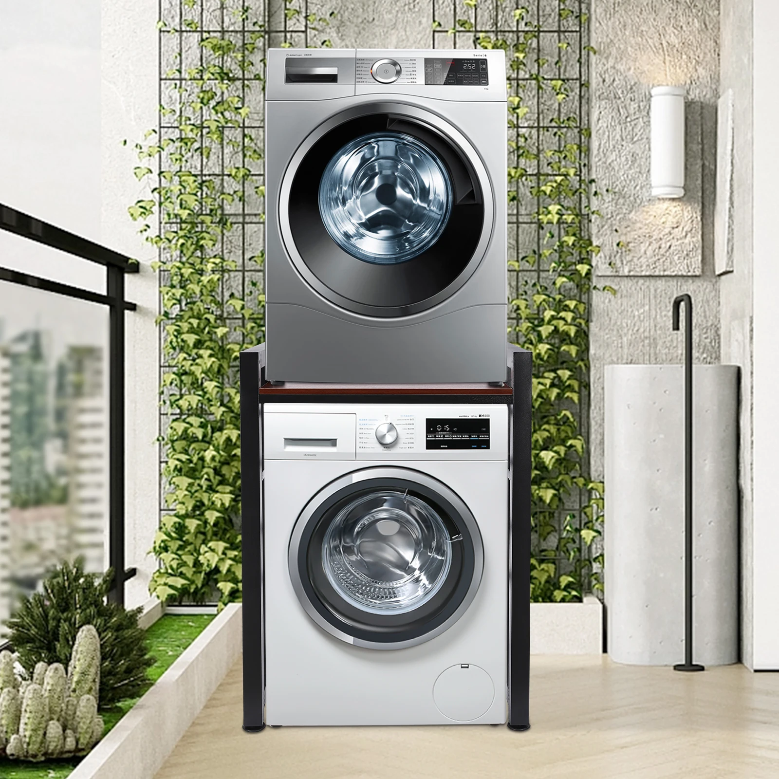 

[Плачка для хранения стиральной машины] 1 комплект стальной стойки для стиральной и сушилки, органайзер, прочный, прочный, большой прочный, прочный подшипник, 419 фунтов